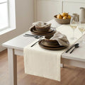 Long Ivory Linen Table Runner 14x144 Inches - Handmade European Flax