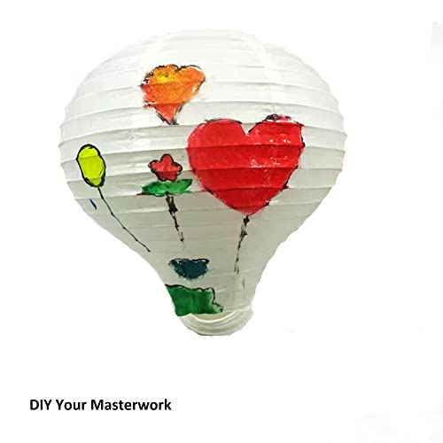 8-Pack 12-Inch White Hot Air Balloon Paper Lanterns Decorations for Parties & Weddings