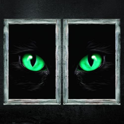 Halloween Black Cat Window Curtains - Spooky Decor for Home & Party