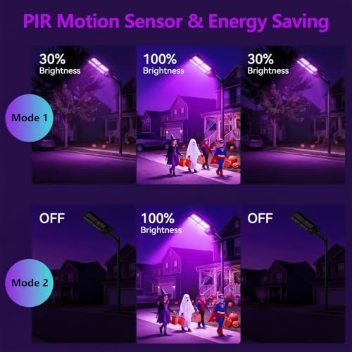 2-Pack Solar Black Lights Outdoor Waterproof UV Flood Lights with Remote & Motion Sensor