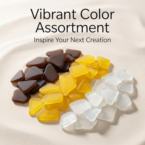 Halloween Sea Glass Bulk Decor - Black Tea, Clear & Orange Mix, 15 oz
