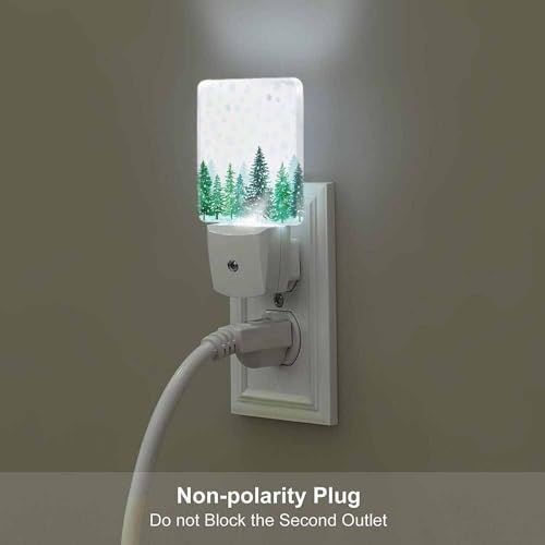 Winter Snow Scene Night Light - Falling Snowflakes and Pine Forest, 1 Pack