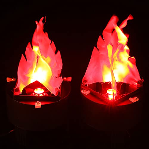 Halloween 3D Fake Fire Effect Hanging Lamp with Chain - Indoor & Outdoor Decor