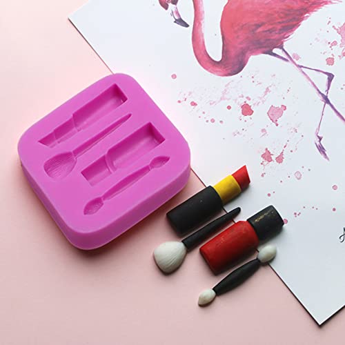 Silicone Makeup Lipstick & Kiss Chocolate Mold Set for Cake Decorating - 3 Pcs