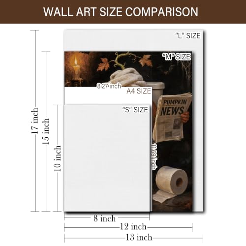 Halloween Pumpkin Bathroom Canvas Wall Art Framed 15x12 Inch - Poecinvi