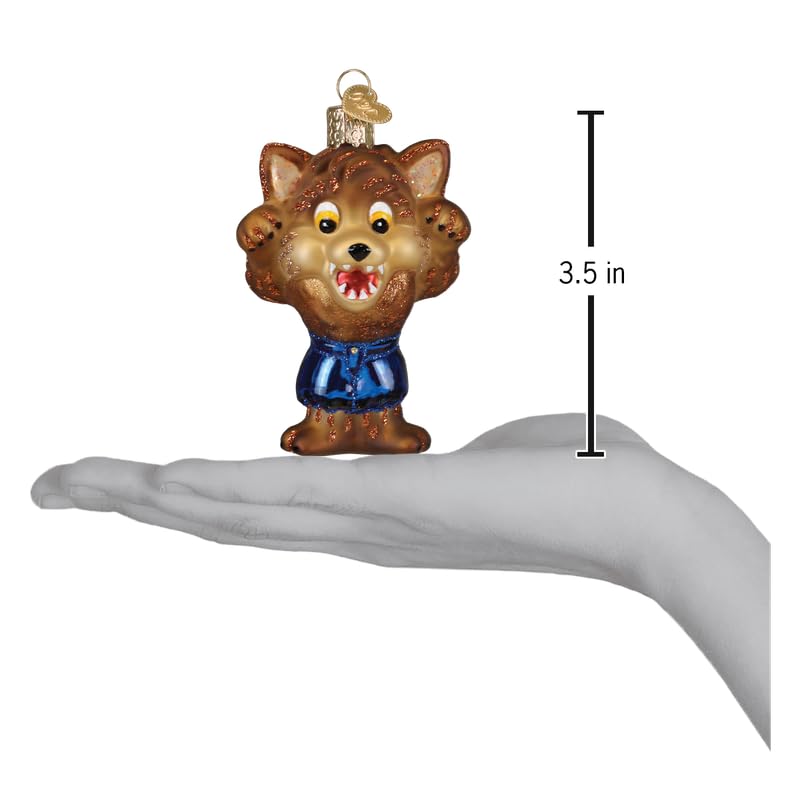 Halloween Werewolf Glass Ornament for Christmas Tree - Handcrafted Holiday Decoration