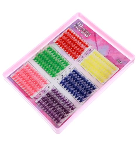 Colored Lash Clusters Set - 240 Faux Mink False Eyelashes in 6 Bright Colors