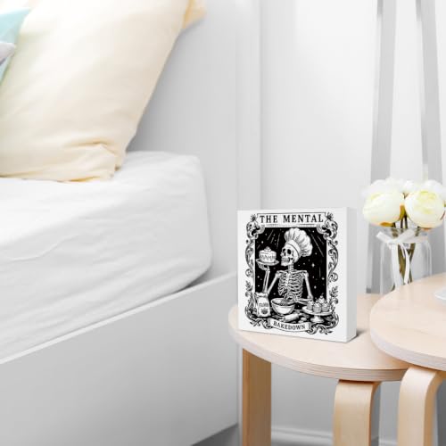 Funny Skeleton Baking Decor Wooden Sign - Gothic Kitchen Bakery Wall Art