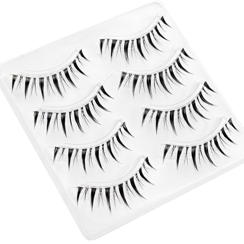 Japanese Style False Eyelashes - Clear Band Manga Lashes 4 Pairs - A01 Variation