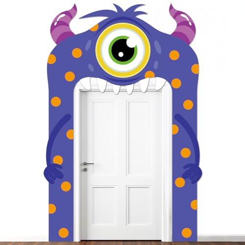 Kids Monster Party Door Banner - Birthday Porch Decoration, 72 Inch