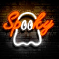 Halloween Neon Sign LED Ghost Wall Decor Spooky Light USB Powered