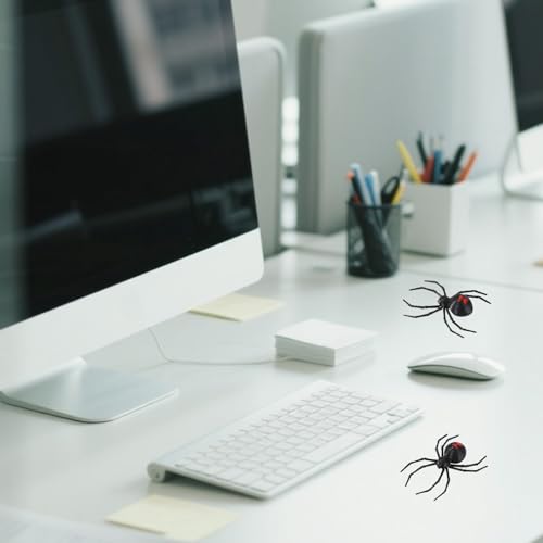 Black Widow Spider Fridge Magnets - 2pcs Realistic Halloween Decor