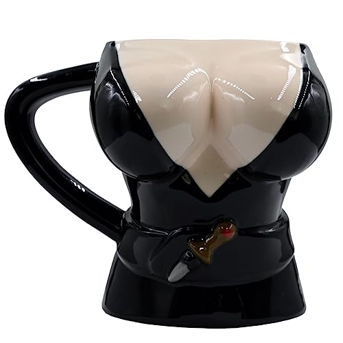 Elvira Body Coffee Mug - Spooky Cute Ceramic Bust for Fans, 8.8oz