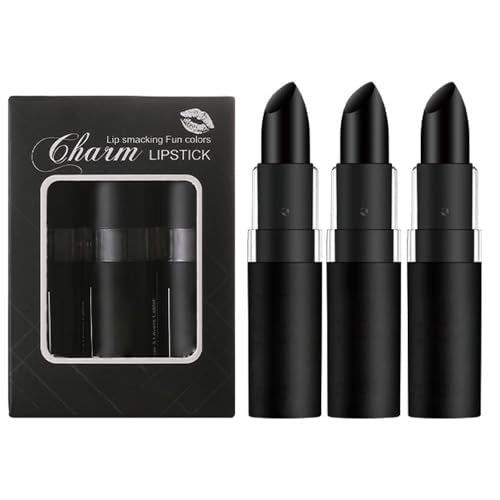 Black Lipstick Set - Matte Velvety Lip Gloss for Face Makeup & Halloween Faces - 01# Variation