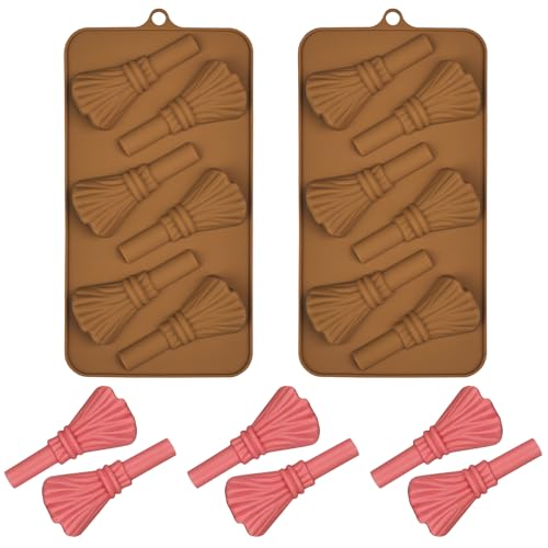 Halloween Witch Broom Silicone Mold for Candy, Chocolate & Pretzels - 2pcs
