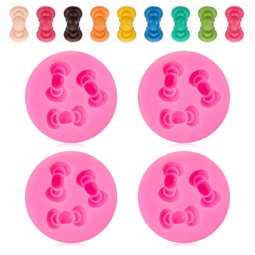 Mini Silicone Bow Molds for Cake Decorating Candy Chocolate & Crafts - 4 Pack
