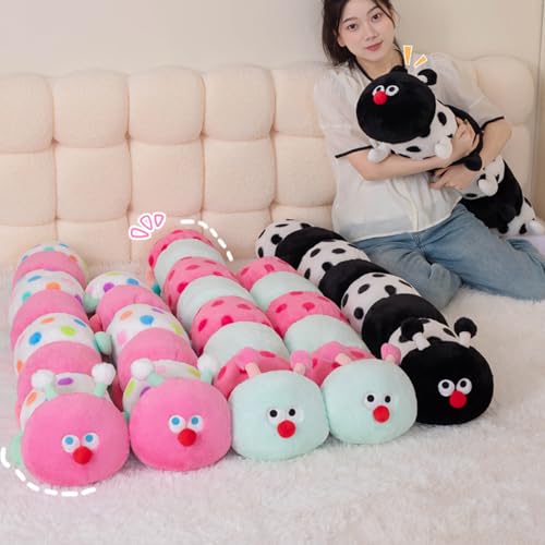 Long Plush Caterpillar Pillow - Green 43 Inch Kids & Adults Home Decor