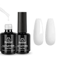 White Gel Nail Polish Set - 2 Pcs 15ml Creme White, Long-Lasting Glossy Finish