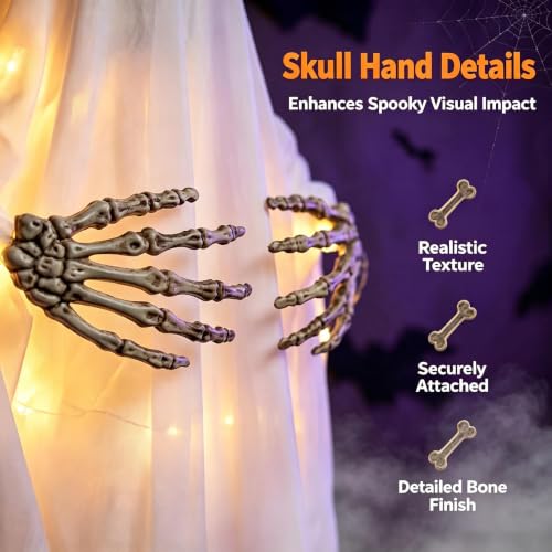 Halloween Ghost with Witch Hat and Claw Props for Party Decor