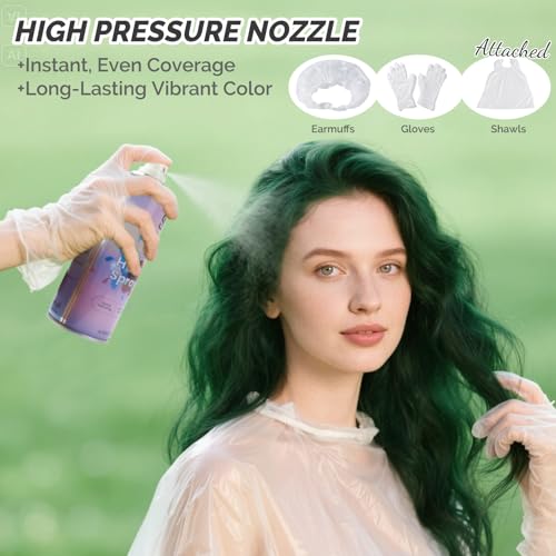 Temporary Hair Color Spray - Emerald Green 4.06oz for Kids & Adults, Easy Washout