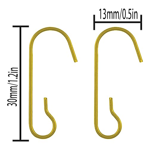Gold Christmas Ornament Hooks - Bendable Metal Stocking & Tree Hangers (100 Pack)
