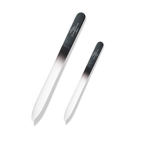 Karma Organic Double Sided Glass Nail File for Women - Professional Nail Buffer Glass Fingernail for Manicure Pedicure Nail Care - Smooth Finish Strengthens - Best for Natural Beautify Nails Set of 2