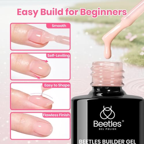 Glow Meadow Beetles Builder Gel Nail Kit - 6 Colors for DIY Nails - Variation A