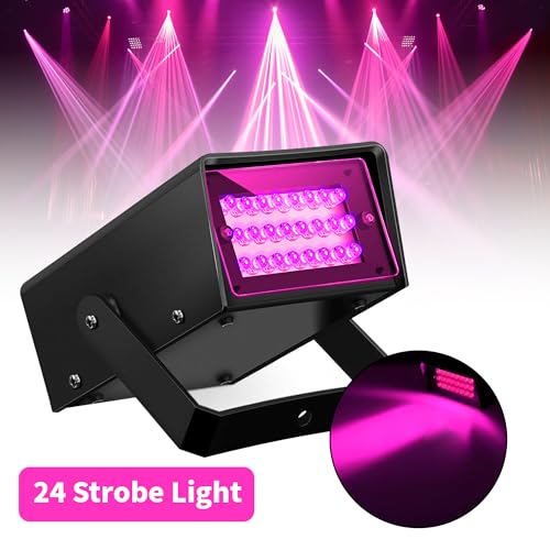 Mini LED Strobe Light Pink Color 24 Bright Party Flashing Effect