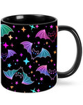 Purple Bat Coffee Mug 11oz Funny Ceramic Tea Cup with Handle - Novelty Gift for Women