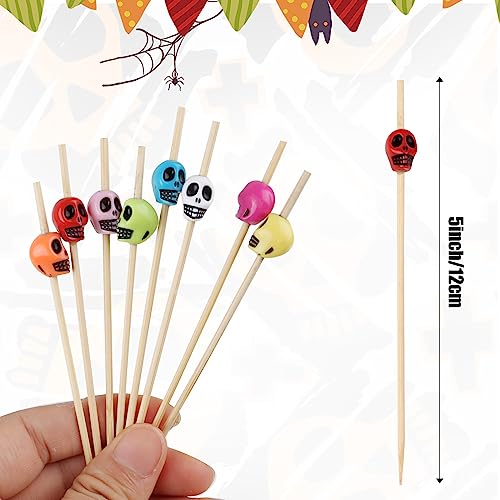 Halloween Skeleton Drink Toppers 150pcs Colorful Cocktail Picks for Drinks & Desserts
