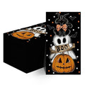 Halloween Paper Napkins 100 Pack - Orange Jack-O-Lantern Ghost Dots, 4.3x7.9 Inches
