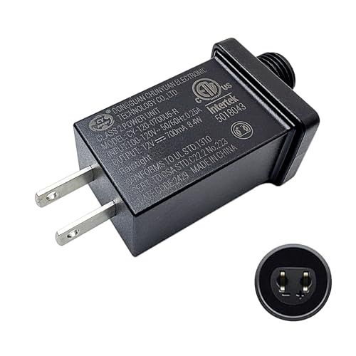 12V 0.75A Class 2 Power Supply Adapter for Halloween & Christmas Decorations - IP44 Waterproof