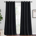 NICETOWN Blackout Curtain Shades - 2 Panels, 55x108 Inches, Black, Thermal Insulated Grommet Drapes, Variation of THIS listing