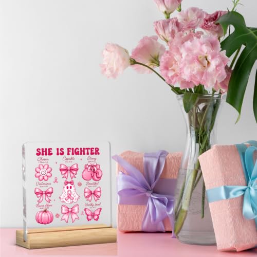 She Is Fighter Breast Cancer Survivor Acrylic Decor Gift - Inspirational Support