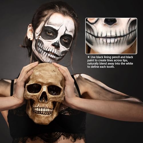 Skeleton/Skull SFX Makeup Kit - Complete Face Paint Set for Costume & Cosplay - Variation of THIS Listing