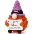 Halloween Gnome Basket Stuffers - Handmade Crochet Witch Hat Decor & Gifts