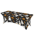 6FT Spandex Rectangular Tablecloth for Halloween Ghosts, Stretch Fitted Cover, 72 x 30 Inches