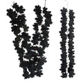 Black Maple Leaf Halloween Garland Set of 2 - Outdoor Fall Decor, Eerie Elegance