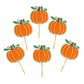 Fall Pumpkin Cupcake Toppers - 12 Glitter Pumpkin Party Decorations