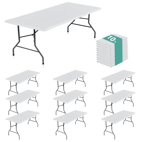 Rectangle Tablecloth for 8ft Folding Tables - White, 30x96 Inches, 10 Pack