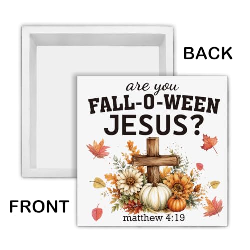 Fall Bible Verse Sign Decor Wood Block Sign - Are You Fall-O-Ween Variation 19