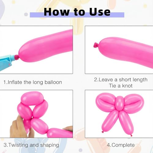 Pink Long Balloons for Parties and Balloon Arches - 100 pcs
