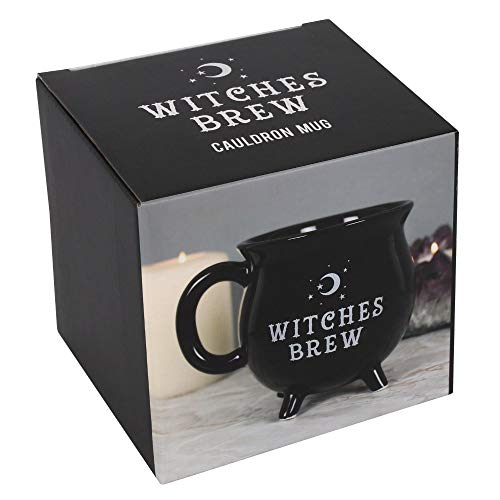 Witches Brew Black Ceramic Cauldron Mug - Halloween Gift, Witchcraft Coffee Cup
