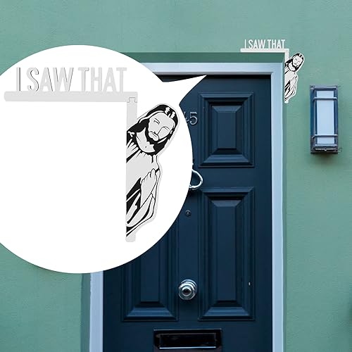 White Creative Door Corner Decor - Funny I Saw That Door Hanger 8x8 in