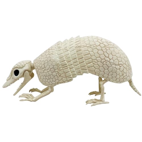 Armadillo Skeleton Halloween Decoration - Realistic Wildlife Scene, 14x4x6.25 Inches