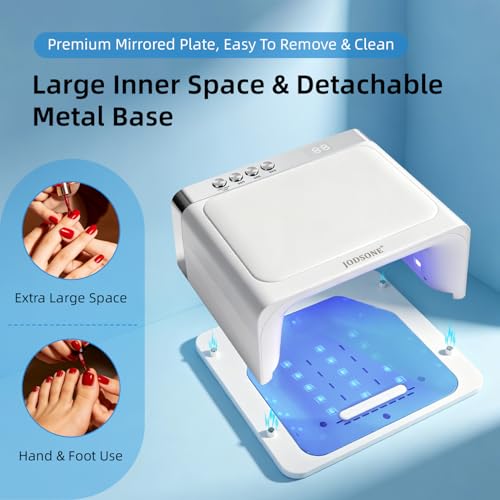LED Nail Curing Lamp with Arm Rest and Detachable Tray, 4 Timer Modes
