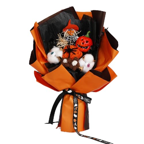 Artificial Crochet Flower Bouquet for Home Decor - Realistic Yarn Flowers and Eucalyptus
