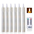 Flameless Taper Candles with Remote Control - 7 Inch LED Flickering Candle Sticks for Holiday Decor, 6 Pack