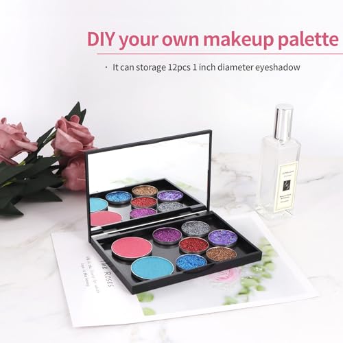 Magnetic Makeup Palette 5 Pack with Mirror - Small 4.92" x 3.38" DIY Cosmetic Storage