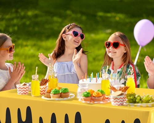 Dark Yellow 3-Pack Waterproof Rectangle Tablecloths - Birthday Party Supplies